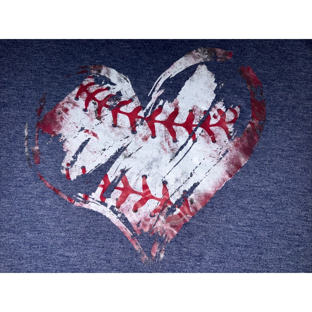Baseball Softball Heart Soft T-Shirt 2XL Mom & Grandma